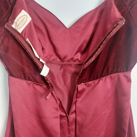 Alfred Angelo Red Velvet Satin Gown Size 20W Formal Romantic Holiday Dress - Picture 7 of 15